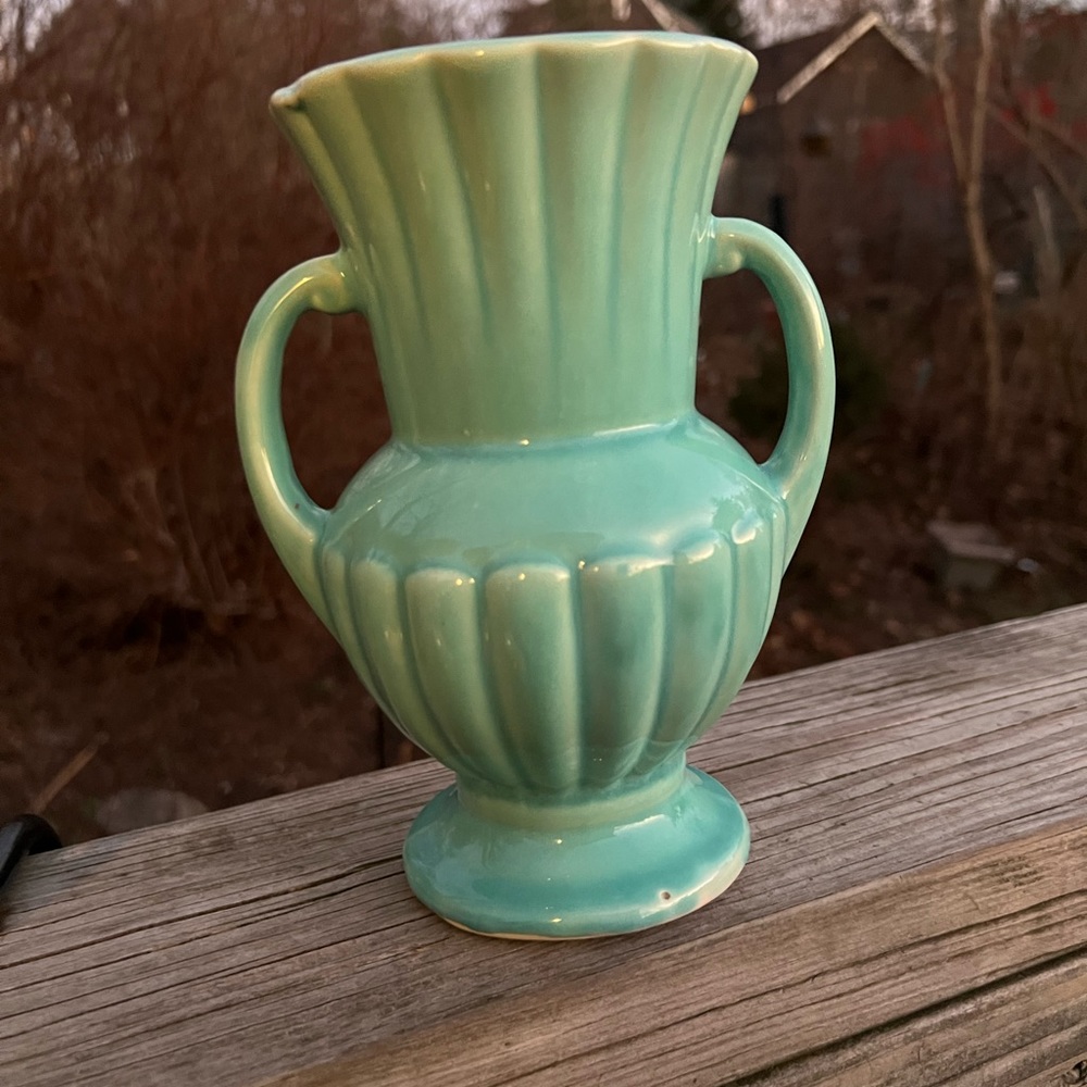 Vintage USA Double Handled Vase 7.5” Height